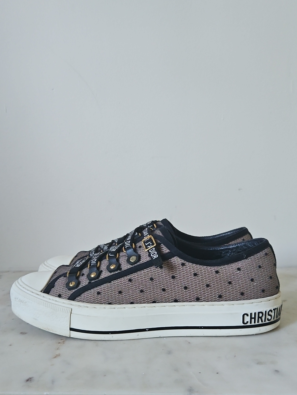 DIOR: Walk N Dior Lace Polka Dot Sneakers